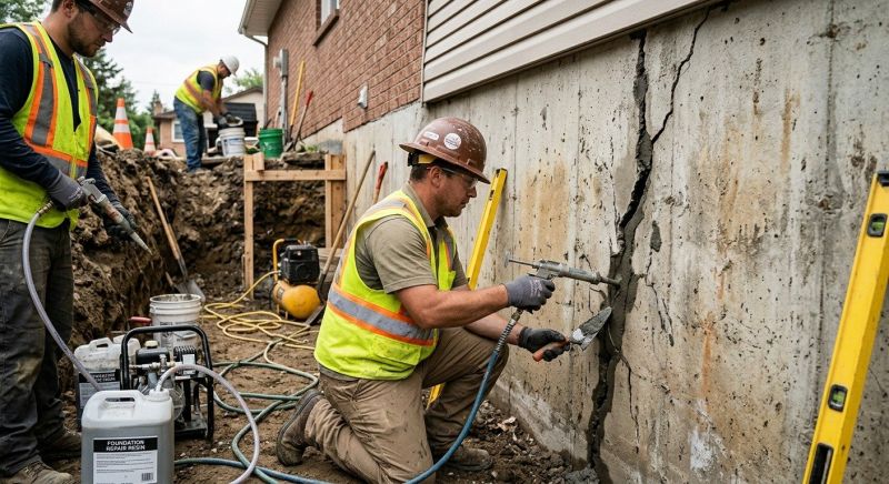 Cracked Foundation Repair in Mission, KS