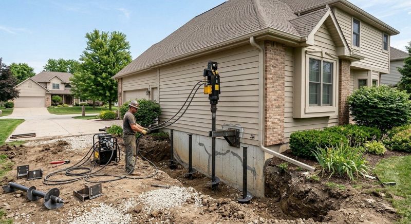 Helical Piers Installation in Cass County, MO