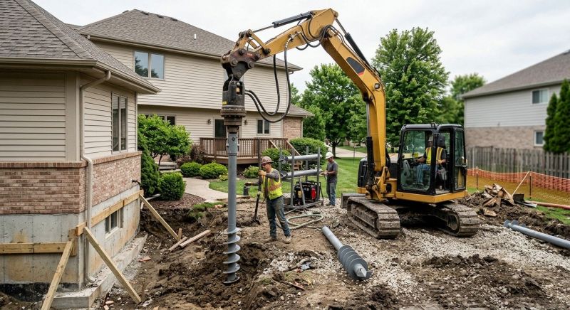 Helical Pile Installation in Cass County, MO