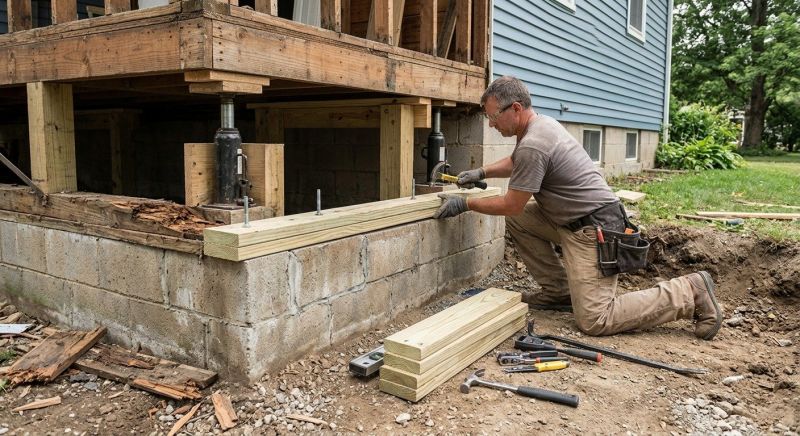 Sinking Foundation Repair in Grandview, MO